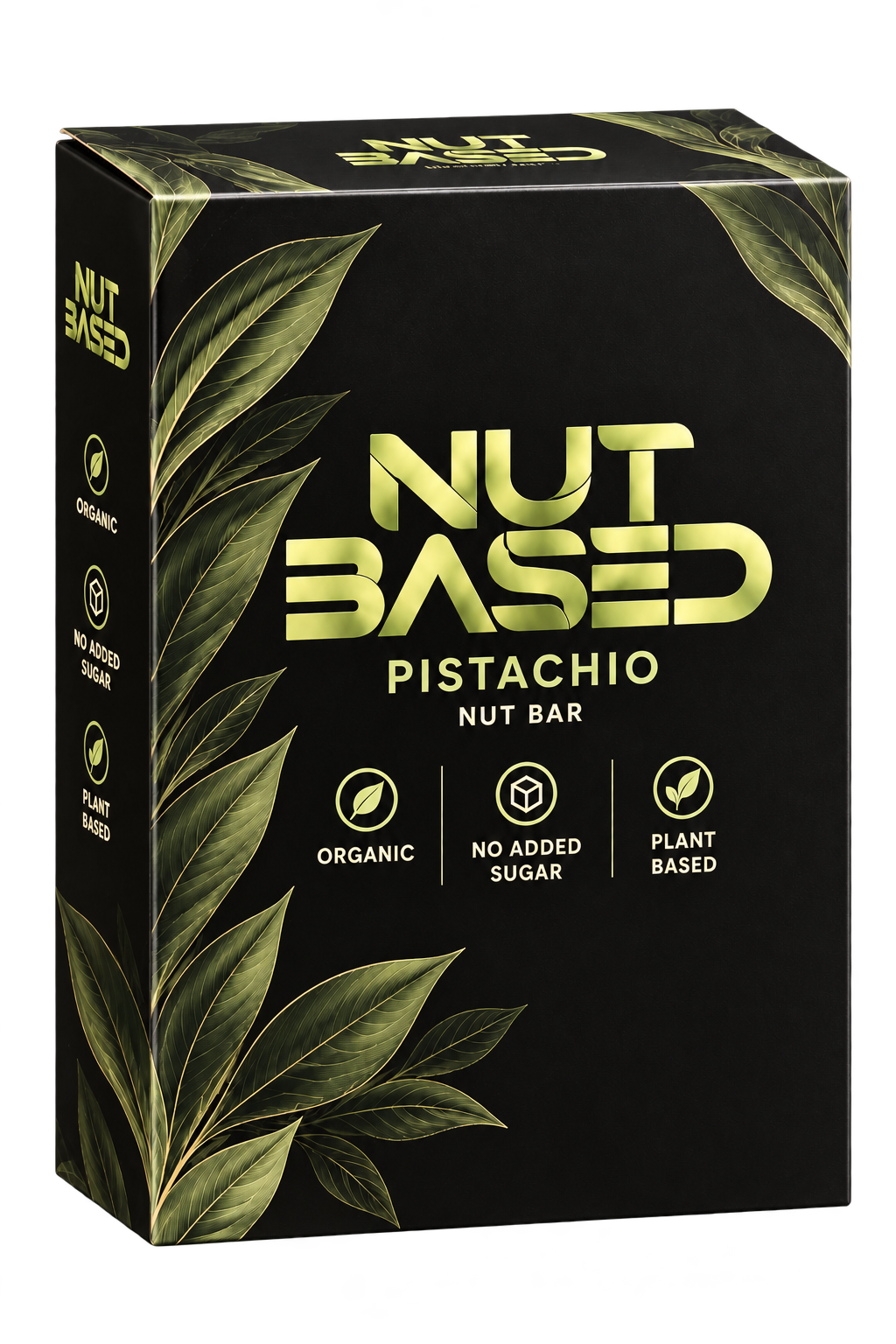 NUT BASED black and olive Pistachio nut bar box